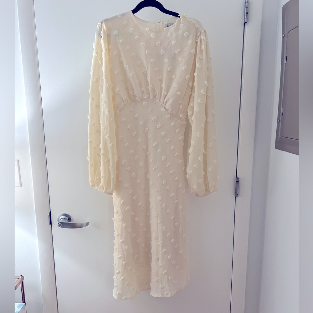 Chicwish Cotton Candy Sheer Dress in Cream